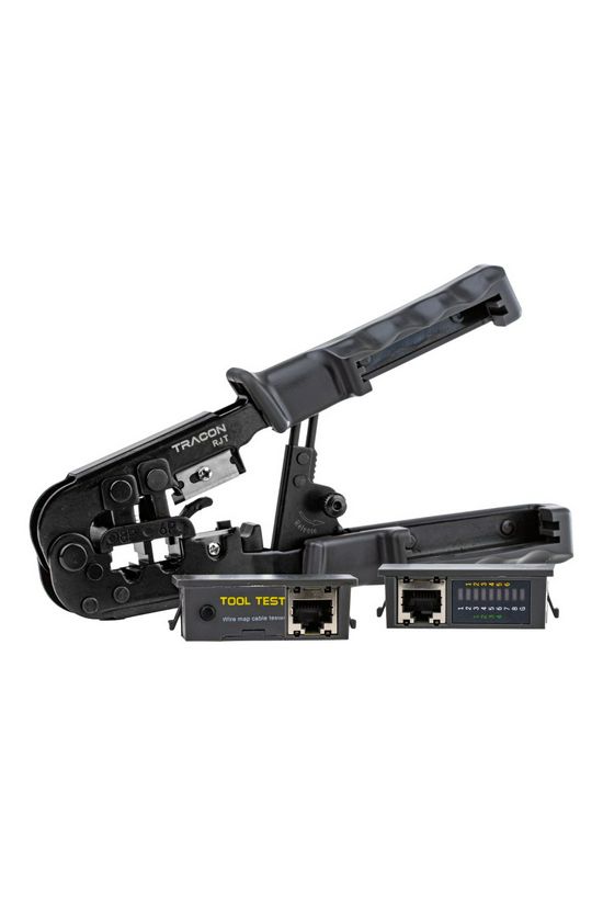 Présfogó +vágó +csupaszító +RJ45/11/12-teszter vágóval csupaszolással TRACON - RJT