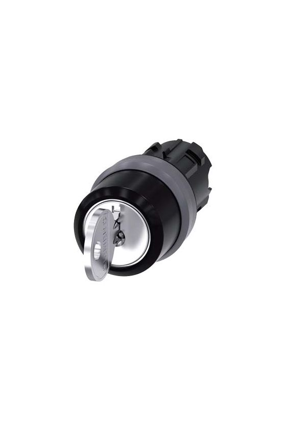 Választókapcsoló fej műanyag d22 I-0-II kulcsos 3-állású ezüst kerek SIRIUS ACT SIEMENS - 3SU1030-4BL11-0AA0