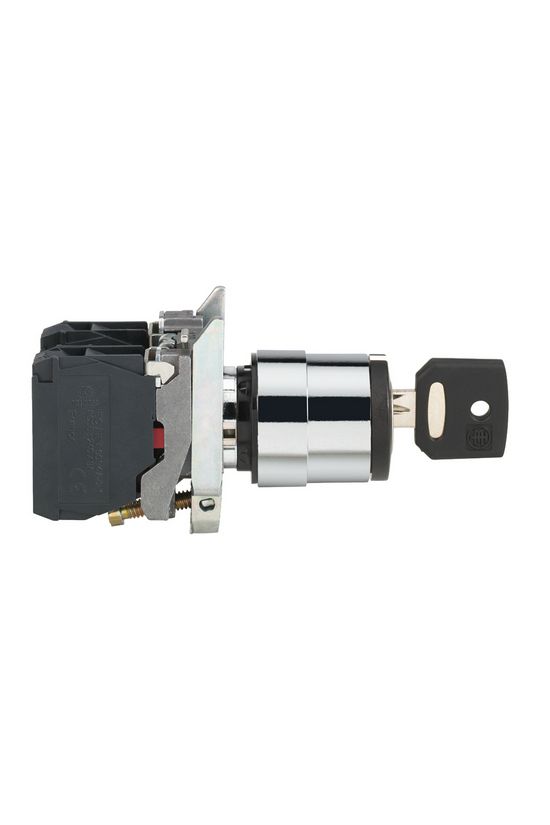 Választókapcsoló komplett fém d22 3-állású 2-z kulcsos fekete reteszelt Harmony XB4 Schneider - XB4BG03