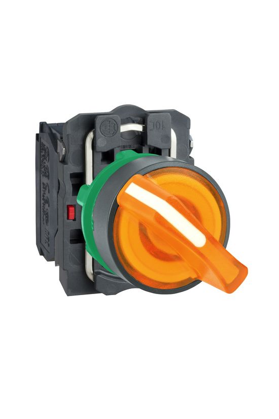 Választókapcsoló komplett műa. d22 2-állású világító 1-z 1-ny narancs 24V Harmony XB5 Schneider - XB5AK125B5