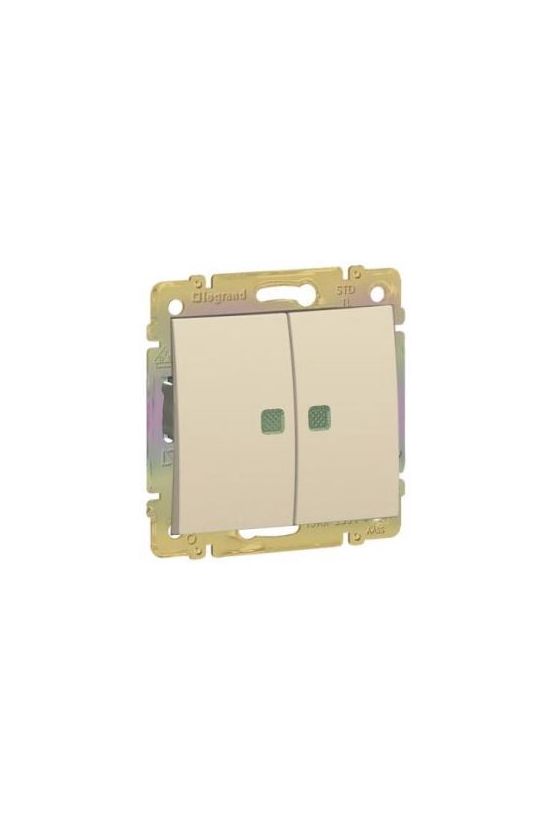 Valena 105 2x1P csillárkapcsoló +jelzőfény betét közp. fedéllel elefántcsont süllyesztett IP31 2- LEGRAND - 774328
