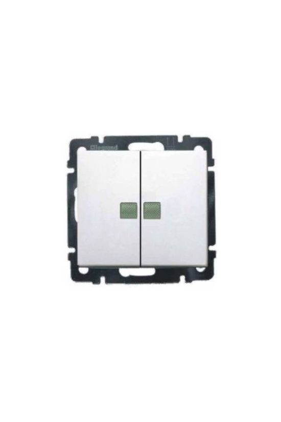 Valena 105 2x1P csillárkapcsoló +jelzőfény betét közp. fedéllel fehér süllyesztett IP31 LEGRAND - 774428