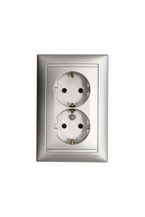 Valena 162/2 dugalj földelt központi fedlap gyerekzárral alumínium IP20 süllyesztett LEGRAND - 770127