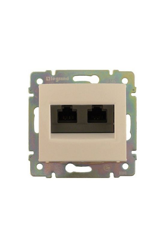 Valena adatcsatlakozó dugalj STP 2xRJ45 8(8) Cat6 elefántcsont csavaros LEGRAND - 774145