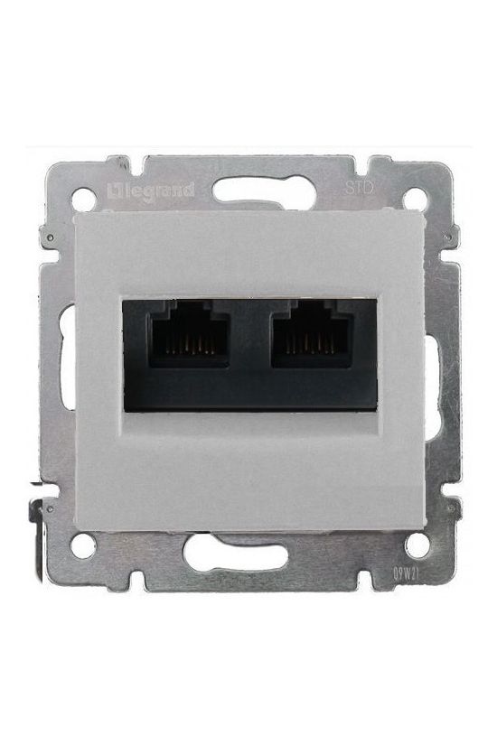 Valena fedlap 2xRJ45 Cat6 adatcsatlakozóhoz műanyag alumínium címketartó nélkül LEGRAND - 770245