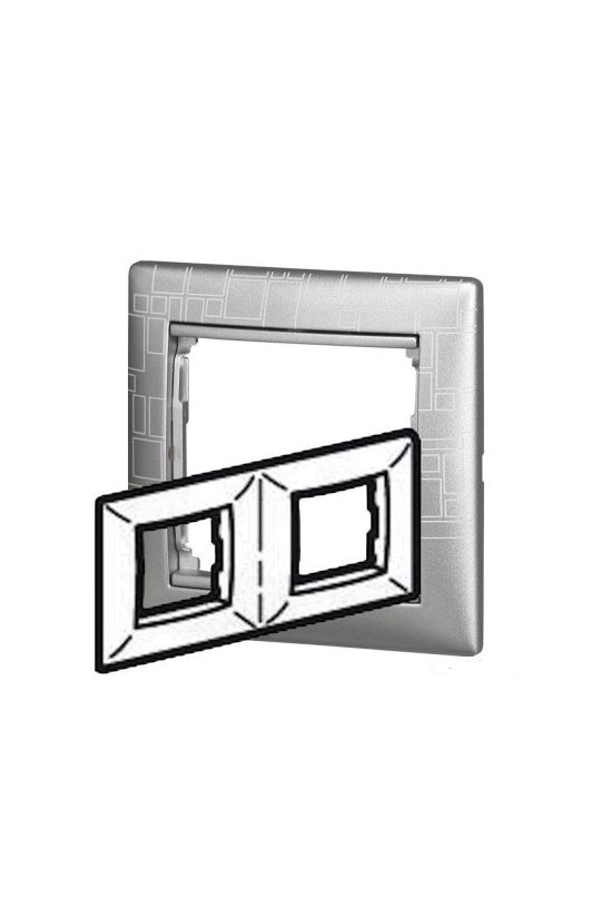 Valena keret 2-es alumínium négyzetmintás vízszintes műanyag LEGRAND - 770342