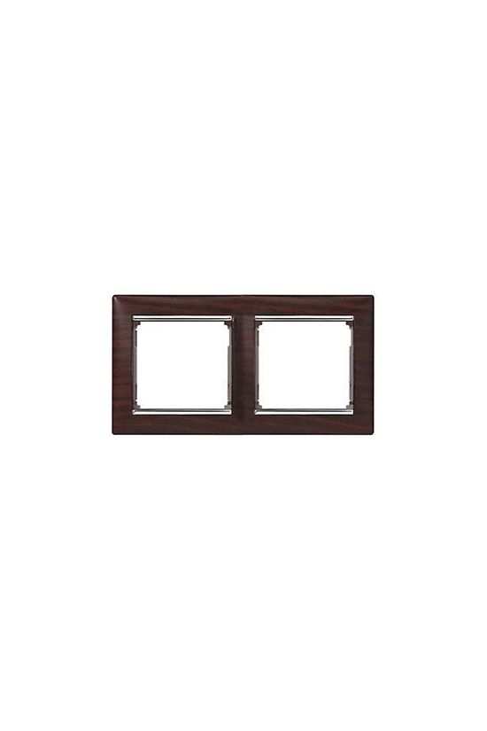 Valena keret 2-es wenge dekor/ezüst vízszintes műanyag LEGRAND - 770372