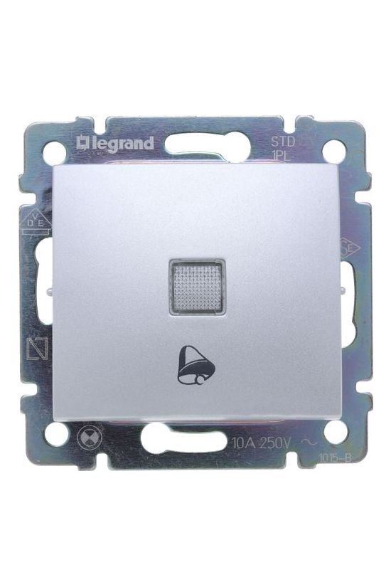 Valena N101 csengőnyomó betét közp. fedéllel 1- billentyűs 1z alumínium csengő IP31 LEGRAND - 770215