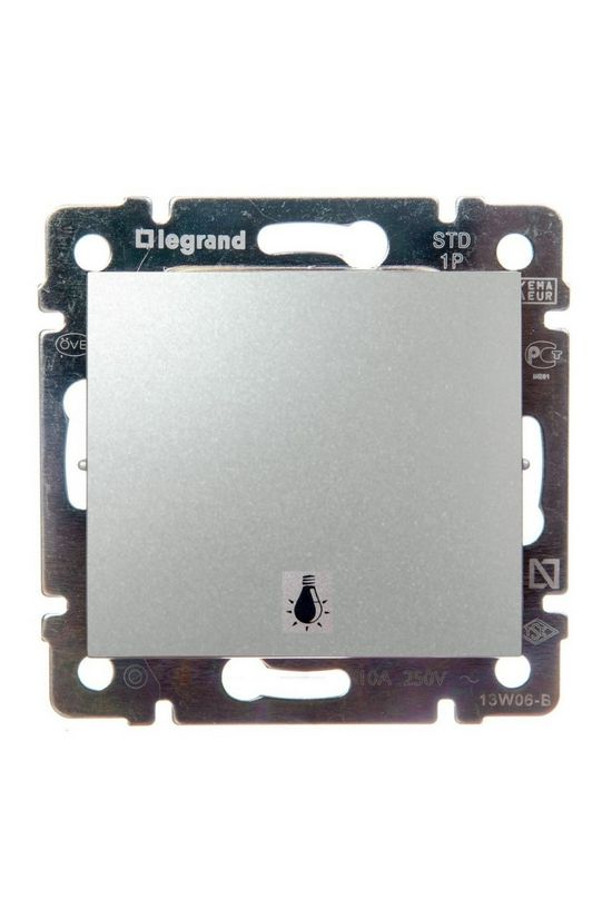 Valena N101 nyomó betét közp. fedéllel 1- billentyűs 1z alumínium lámpa IP31 műanyag LEGRAND - 770112