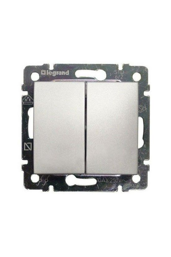 Valena N106+6 nyomó betét közp. fedéllel 2- billentyűs 2v alumínium IP31 műanyag LEGRAND - 770218