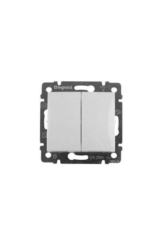 Valena N106+6 nyomó betét közp. fedéllel 2- billentyűs 2v fehér IP31 süllyesztett dmax. LEGRAND - 774218