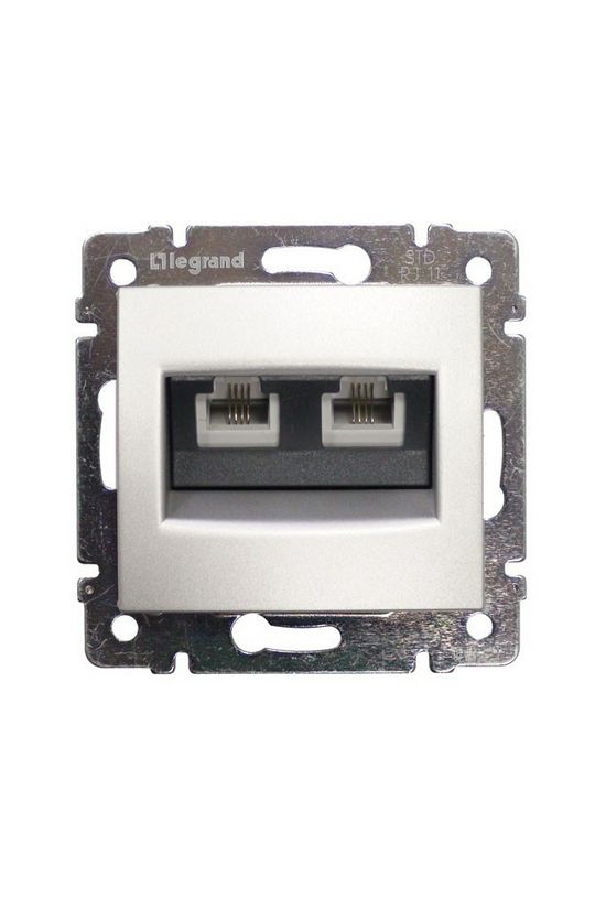 Valena telefon csatlakozó betét közp. fedéllel 2xRJ11 műanyag alumínium LEGRAND - 770139