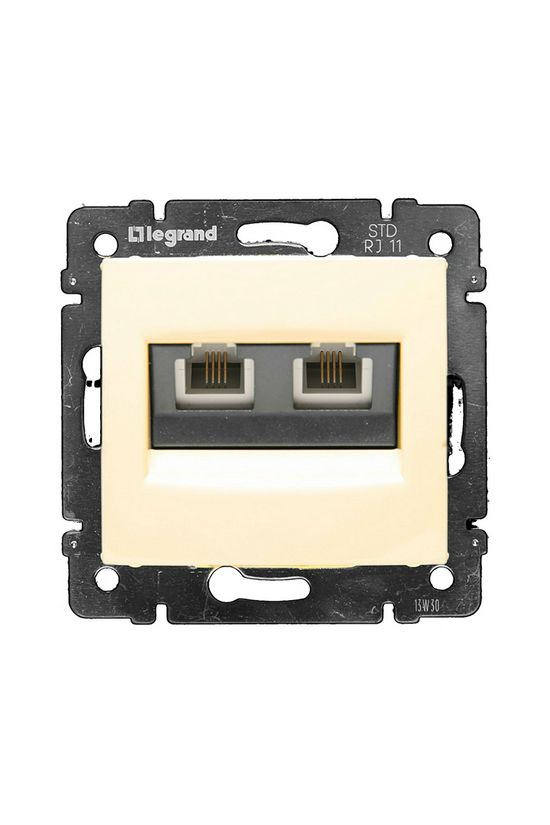 Valena telefon csatlakozó betét közp. fedéllel 2xRJ11 műanyag elefántcsont LEGRAND - 774339