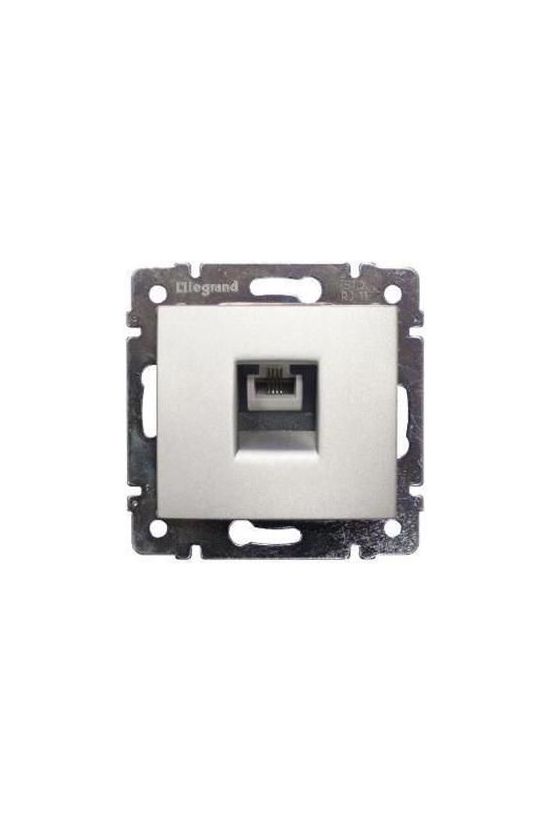 Valena telefon csatlakozó betét közp. fedéllel RJ11 műanyag alumínium LEGRAND - 770138