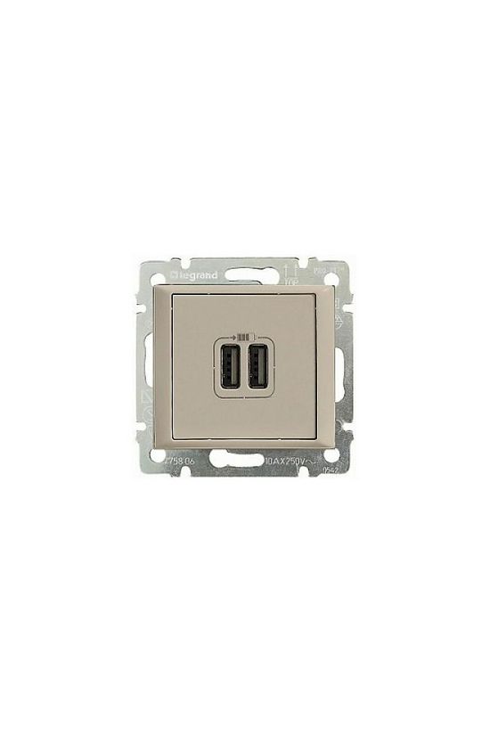 Valena USB töltőaljzat A+A 2/ki 2400mA-max. 5V süllyesztett elefántcsont LEGRAND - 774170