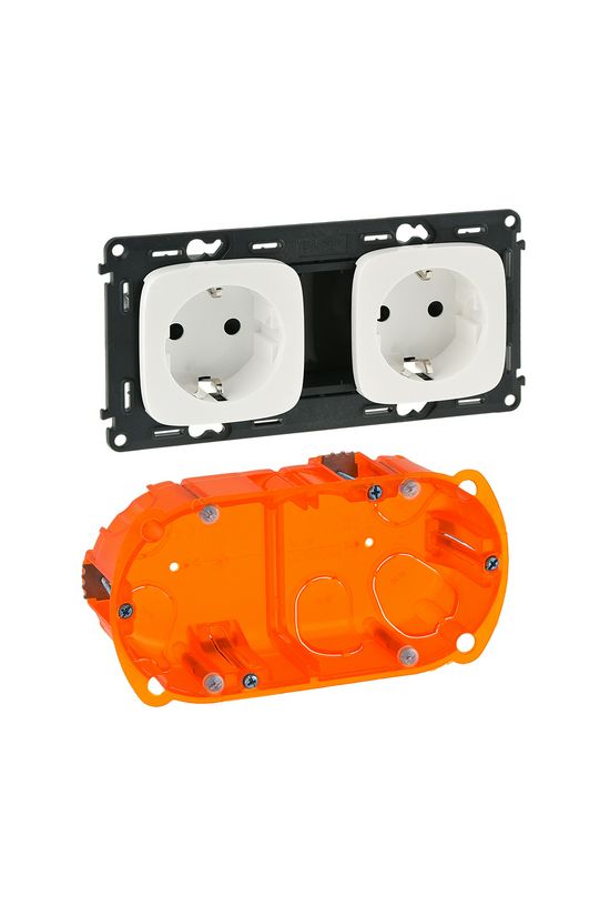 ValenaAllure 162/2 dugalj földelt központi fedlap gyerekzárral fehér IP20 süllyesztett LEGRAND - 754905