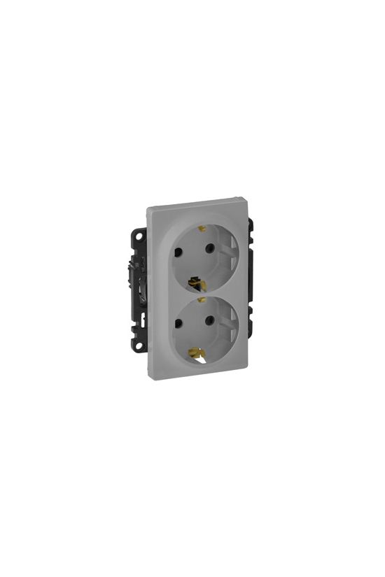 ValenaLife 162/2 dugalj földelt központi fedlap alumínium IP20 süllyesztett LEGRAND - 753327