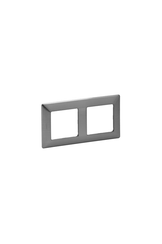 ValenaLife keret 2-es inox dekor vízszintes és függőleges műanyag LEGRAND - 754152