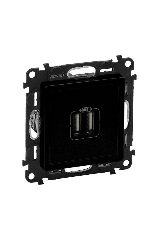 ValenaLife USB töltőaljzat A+A 2/ki 3000mA-max. 5V süllyesztett fekete LEGRAND - 756312