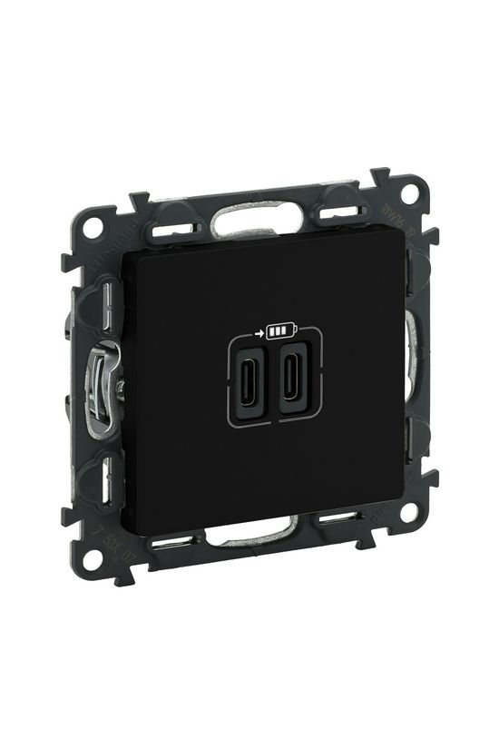 ValenaLife USB töltőaljzat C+C 2/ki 3000mA-max. 5V süllyesztett fekete LEGRAND - 756307