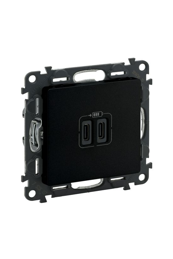 ValenaLife USB töltőaljzat C+C 2/ki 3000mA-max. 5V süllyesztett fekete LEGRAND - 756307