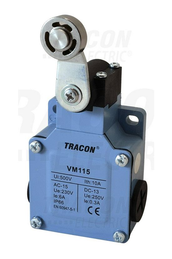 Végálláskapcsoló fém 1ny 1z forgókar 2A/AC15/230V IP66 csúszó érintkező VM TRACON - VM115