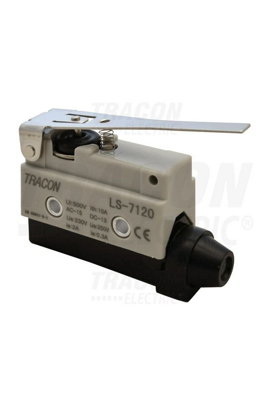 Végálláskapcsoló hosszú lemezkar műanyag 1v 2A/AC15/230V IP40 csúszó érintkező LS TRACON - LS7120