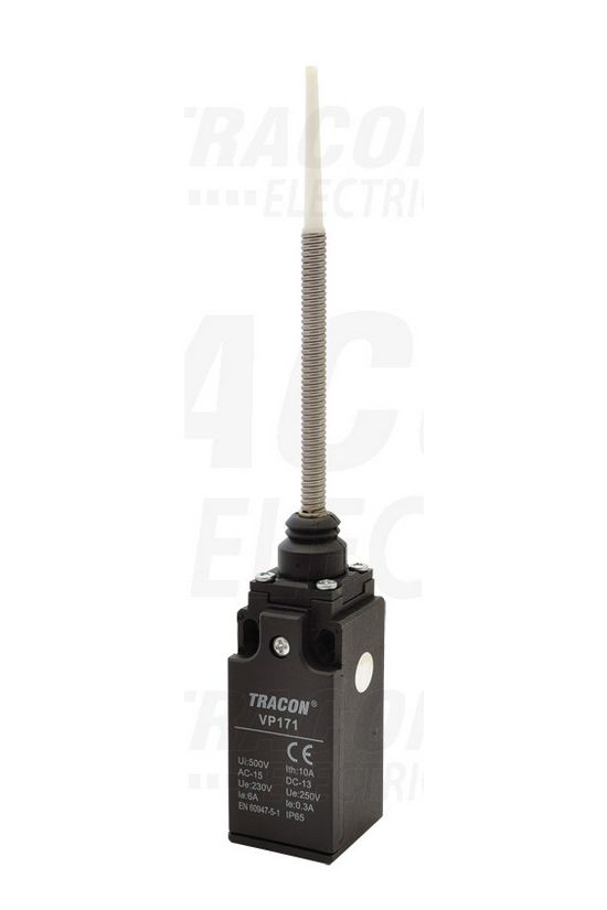 Végálláskapcsoló műanyag 1ny 1z rugóspálca/-szál 2A/AC15/230V IP65 csúszó érintkező VP TRACON - VP171