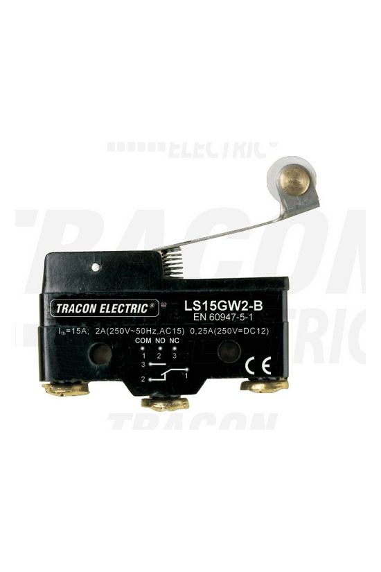 Végálláskapcsoló műanyag 1v görgős kar 2A/AC15/230V IP00 csúszó érintkező LS TRACON - LS15GW2-B