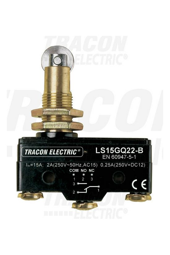 Végálláskapcsoló műanyag 1v görgős ütköző 2A/AC15/230V IP00 csúszó érintkező LS TRACON - LS15GQ22-B