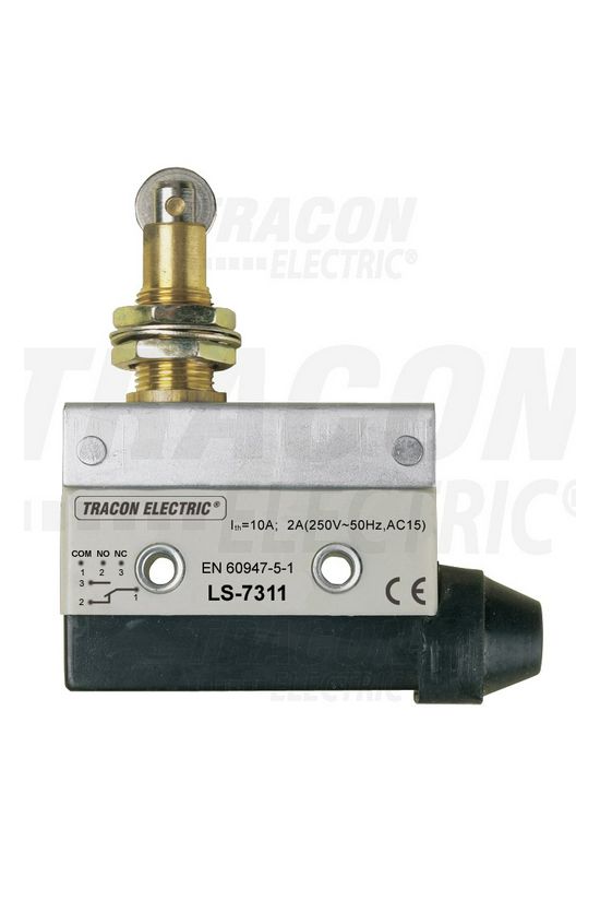 Végálláskapcsoló műanyag 1v görgős ütköző 2A/AC15/230V IP40 csúszó érintkező LS TRACON - LS7311