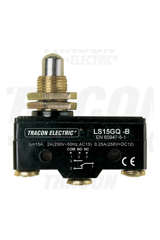 Végálláskapcsoló műanyag 1v kúpos/félgömb nyomórúd 2A/AC15/230V IP00 csúszó érintkező LS TRACON - LS15GQ-B