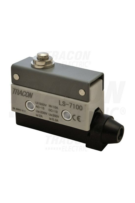 Végálláskapcsoló műanyag 1v kúpos/félgömb nyomórúd 2A/AC15/230V IP40 csúszó érintkező LS TRACON - LS7100