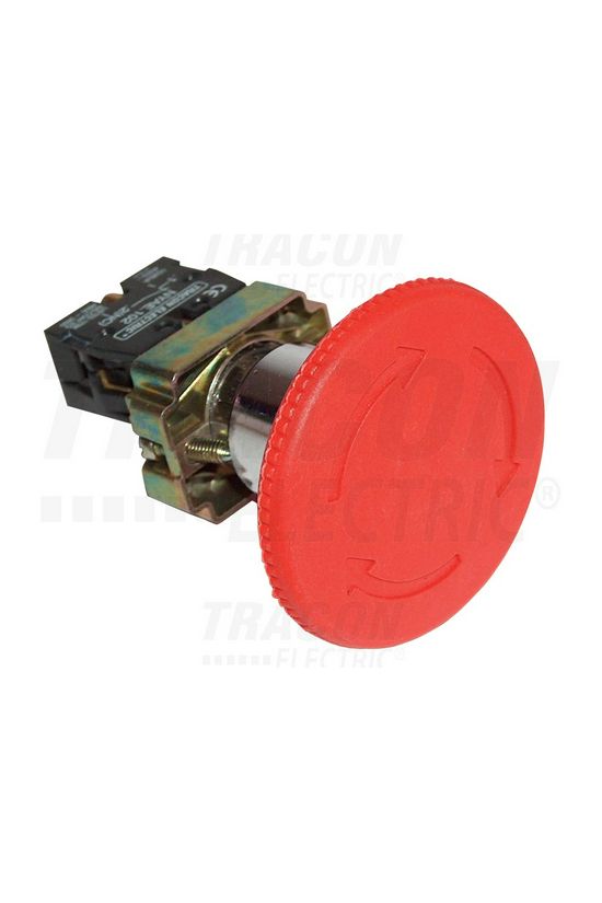 Vészgomba-nyomó komplett d22 1ny süllyesztett fordításos nyugtázás csavaros IP42 TRACON - NYG442P30