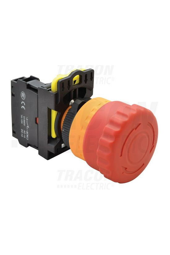 Vészgomba-nyomó komplett d22 1ny süllyesztett fordításos nyugtázás csavaros IP65 TRACON - NYG3-ETR