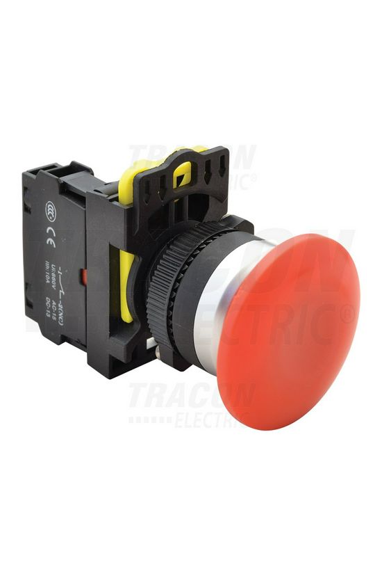 Vészgomba-nyomó komplett d22 1ny süllyesztett fordításos nyugtázás csavaros IP65 TRACON - NYG3-MR