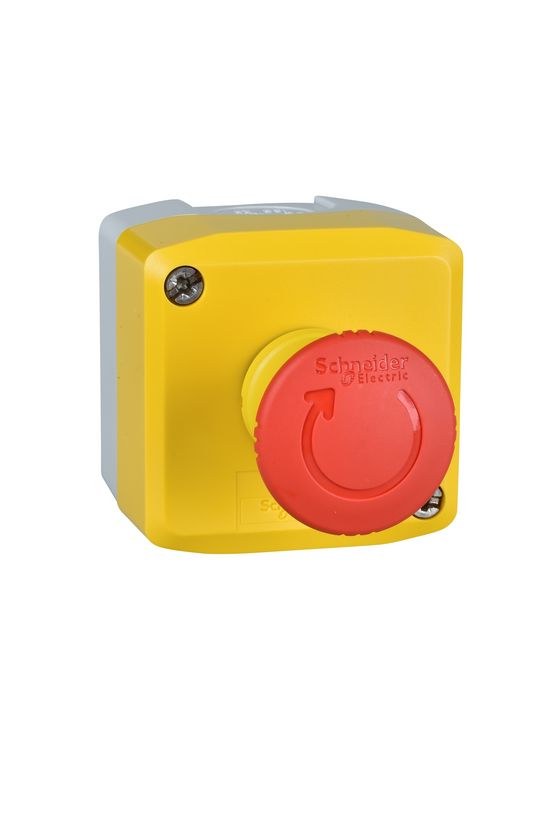 Vészgomba-nyomó komplett tokozott d22 1ny 40mm-fej fordító nyugtázás Harmony XALK Schneider - XALK178