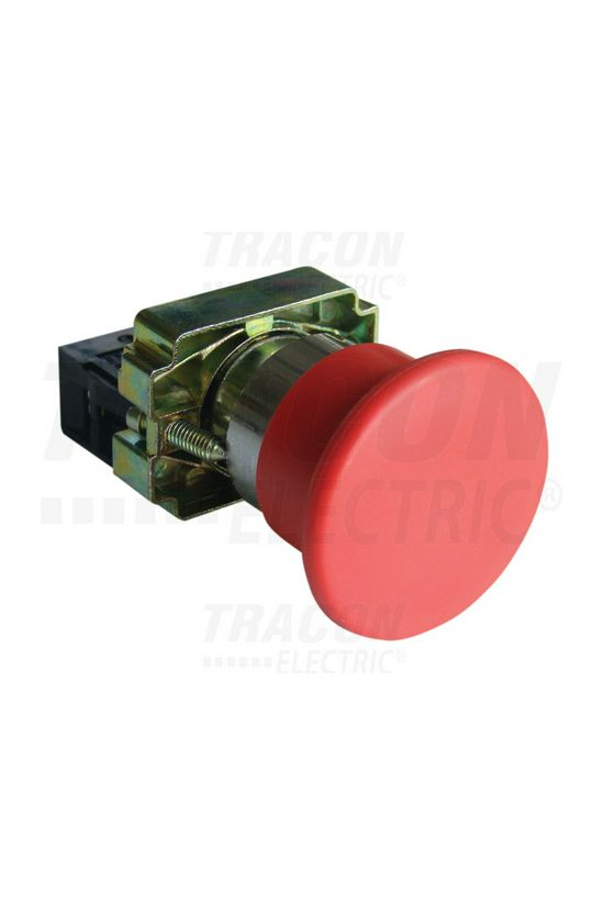 Vészgomba-nyomó komplett tokozott d22 1ny süllyesztett csavaros IP42 TRACON - NYGBC42PT