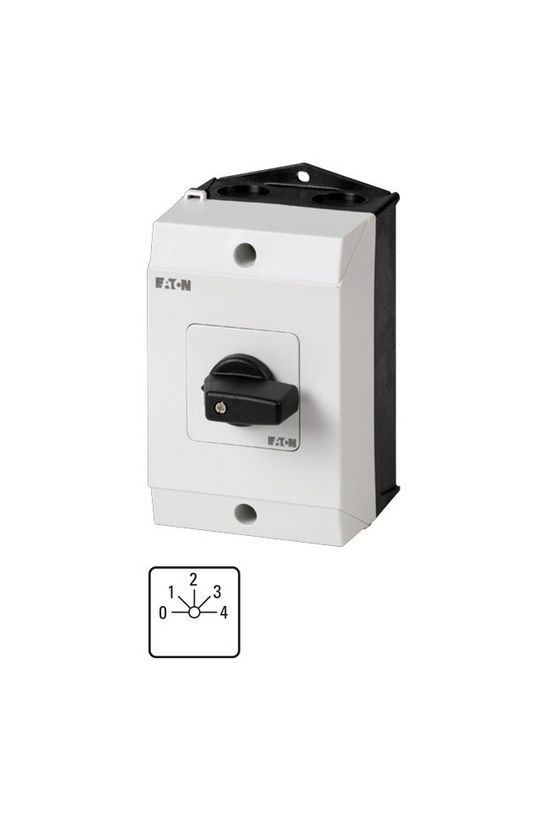 Vezérlési 0-1-2-3-4 fokozatkapcsoló 1-pólus 20A 5-állású ráépíthető tokozott T0-2-8242/I1 EATON - 207108
