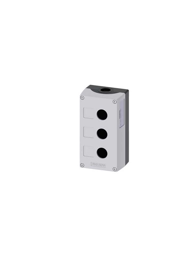 Vezérlőkészülék-tokozat d22 3-poz. beépítődoboz műanyag szürke IP67/IP69K SIRIUS ACT SIEMENS - 3SU1803-0AA00-0AB1