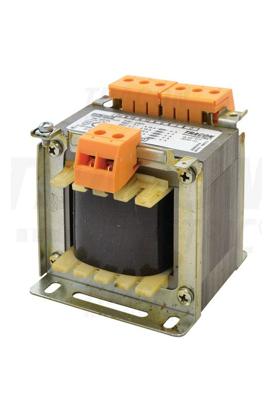 Vezérlőtranszformátor 1F 100VA 230V/prim 3V/szek 6V 12V IP00 18V T100 TRACON - TVTR-100-A