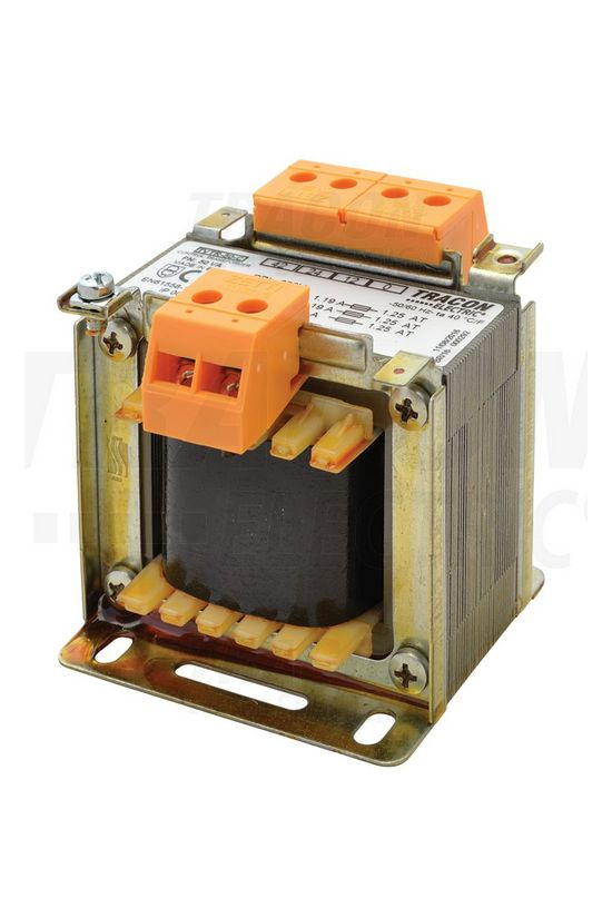 Vezérlőtranszformátor 1F 50VA 230V/prim 12V/szek 24V 42V IP00 T50 TRACON - TVTR-50-C