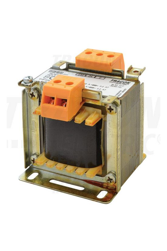 Vezérlőtranszformátor 1F 50VA 230V/prim 24V/szek 230V IP00 T50 TRACON - TVTR-50-F