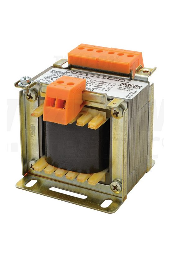 Vezérlőtranszformátor 1F 50VA 230V/prim 24V/szek 42V 110V IP00 T50 TRACON - TVTR-50-D