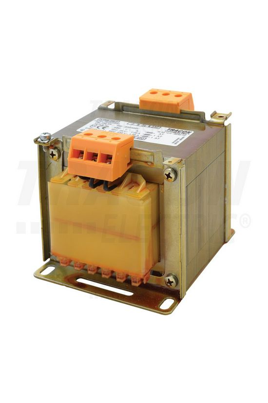 Vezérlőtranszformátor 2/1F biztonsági 250VA 230V/prim 400V 12V/szek 24V IP00 T250 TRACON - TVTRB-250-B