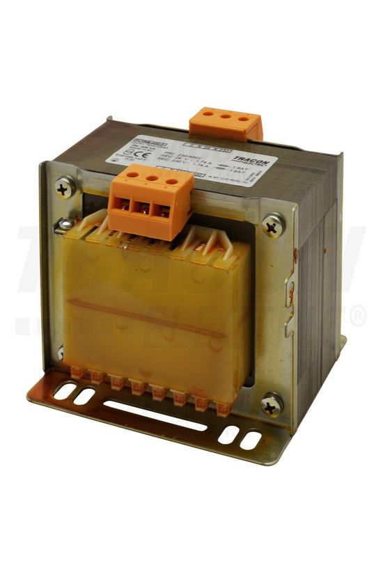 Vezérlőtranszformátor 2/1F biztonsági 400VA 230V/prim 400V 12V/szek 24V IP00 T400 TRACON - TVTRB-400-B