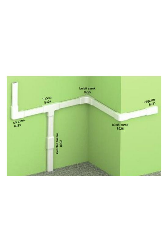 Vezetékcsatorna külső sarok fedél 20x10-hez 10mmx 20mmx 90° alap+fedél műanyag LHD KOPOS - 8926_HB