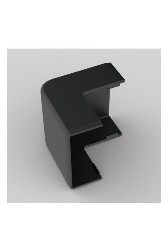 Vezetékcsatorna külső sarok fedél 40X20-hez fekete 20mm x 40mm x 90° fedél műanyag LHD KOPOS - 8636_FB