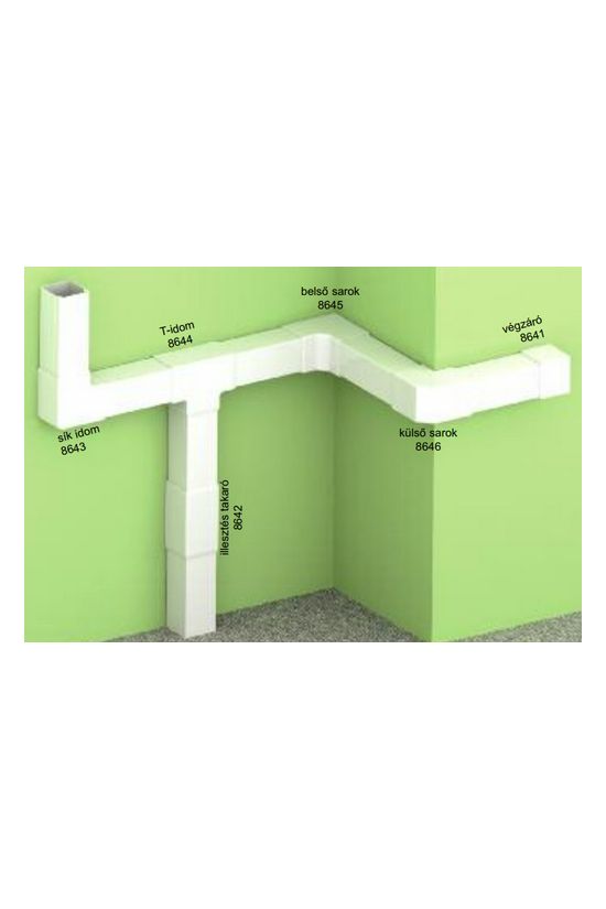 Vezetékcsatorna külső sarok fedél 40X40-hez 40.3mmx 40mmx 90° alap+fedél műanyag LHD KOPOS - 8646_HB