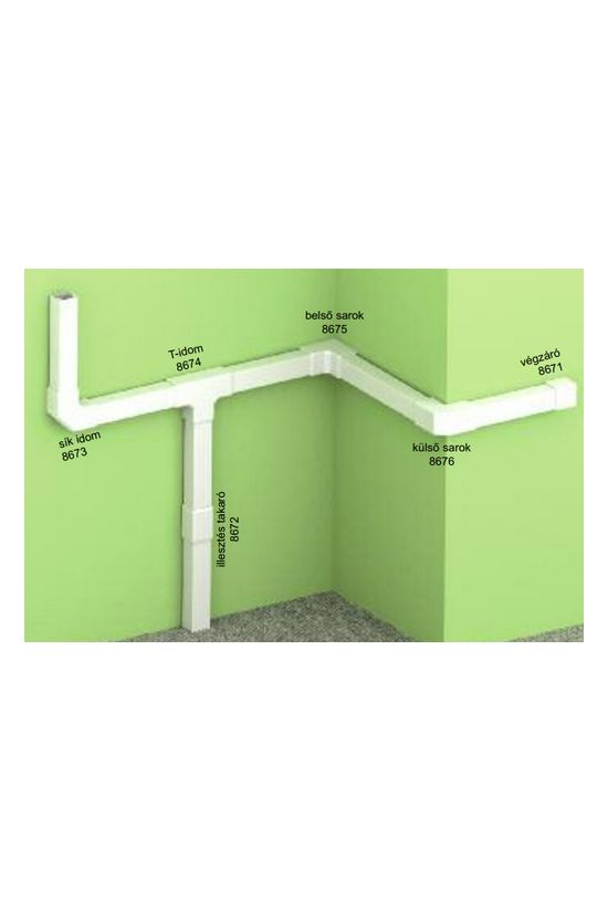 Vezetékcsatorna L-idom-fedél 17X17-hez alap+fedél 15.5mmx 17mmx 90° műanyag fényesfehér LHD KOPOS - 8673_HB